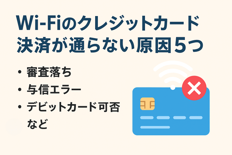 Wi-Fiのクレジットカード決済が通らない原因5つ｜審査落ち・与信エラー 